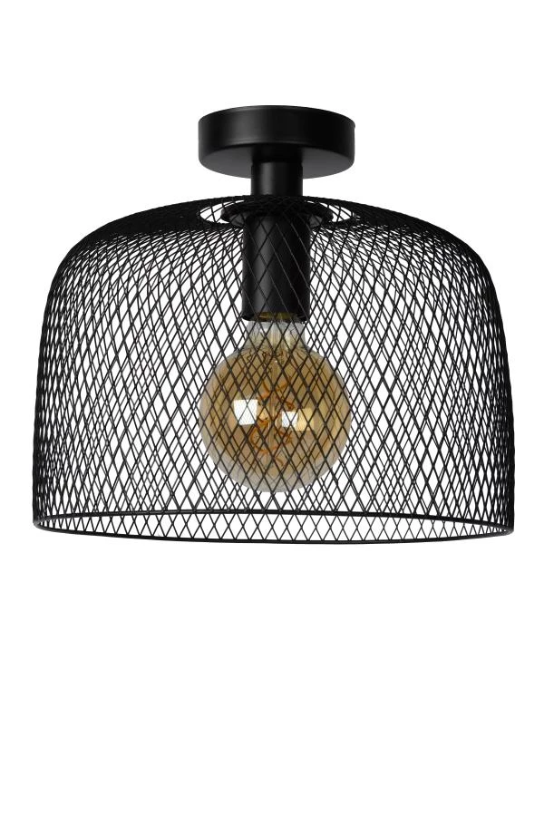 Lucide MESH - Flush ceiling light - Ø 29,5 cm - 1xE27 - Black - off